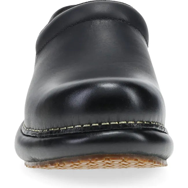 Dansko Platform Pro clog in black burnished nubuck, front view