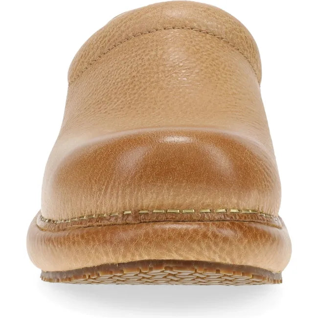 Dansko Platform Pro clog in honey distressed leather, front view