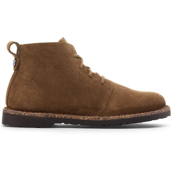 Lateral side of Birkenstock Unisex Uppsala Mid Suede Boot in Dark Tea
