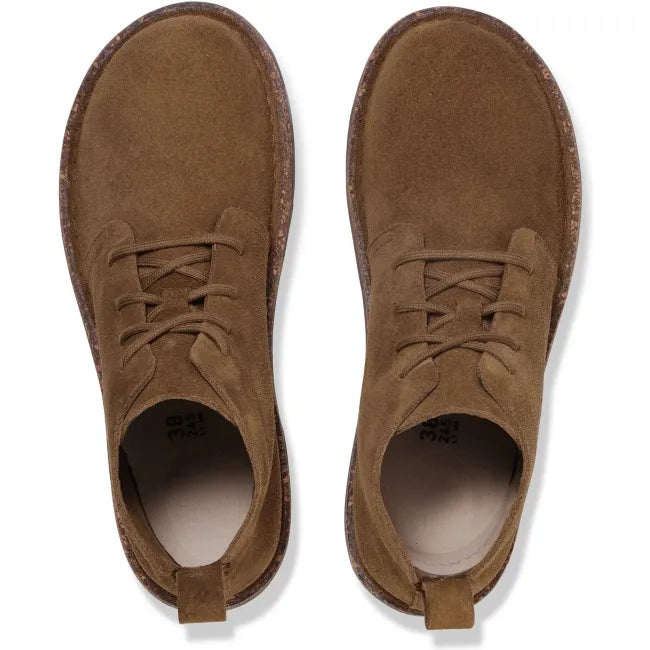 Top down view of Birkenstock Unisex Uppsala Mid Suede Boots in Dark Tea
