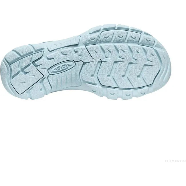Sole of Women&#39;s Keen Newport H2 closed toe sandal in Monochrome Skyway blue
