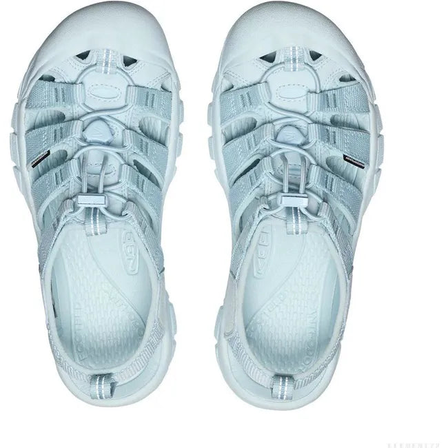 Top down view of Women&#39;s Keen Newport H2 closed toe sandals in Monochrome Skyway blue