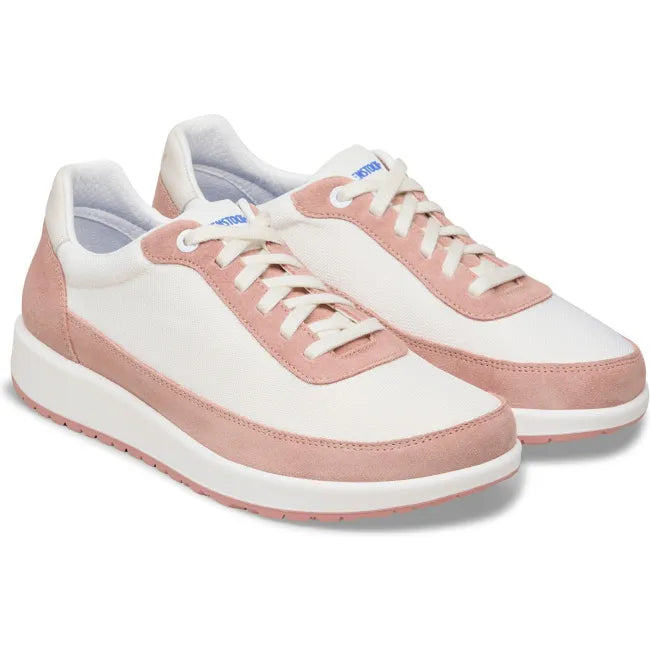 Pair of Birkenstock Unisex Honnef City Suede and Textile Sneakers in Pink Clay/Eggshell