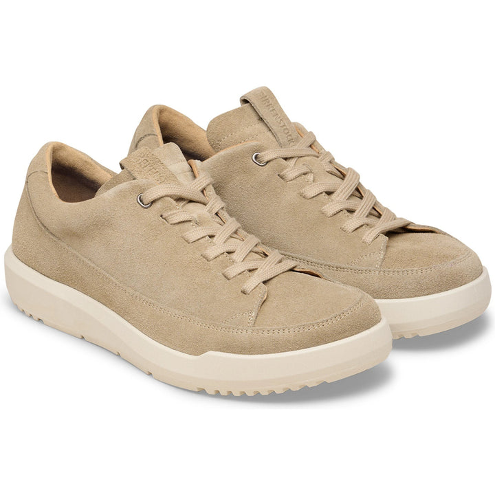 Pair of Birkenstock Unisex Melbourne Suede Sneakers in Taupe