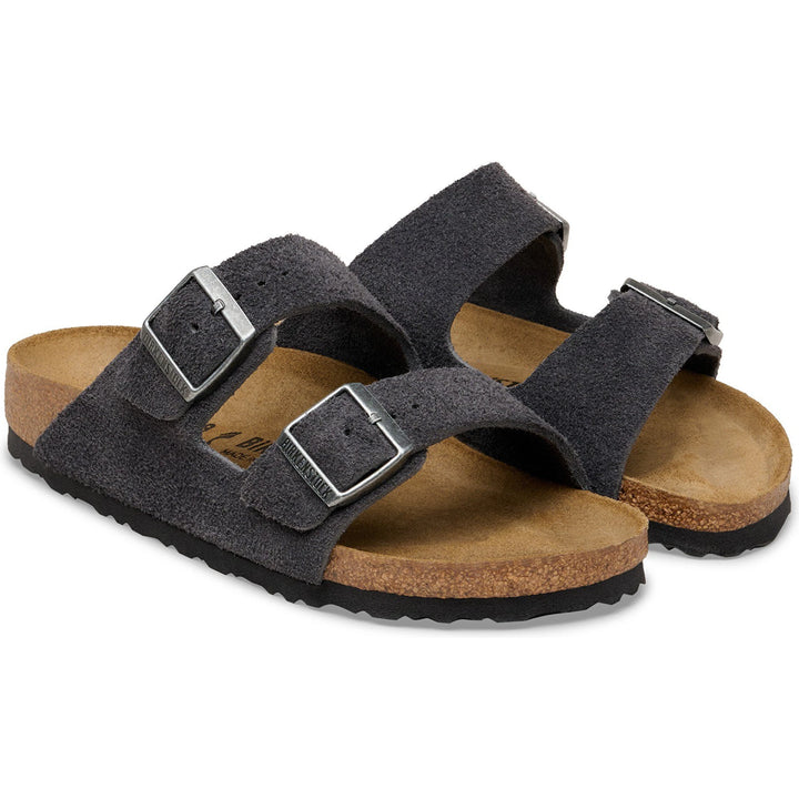 Pair of Birkenstock Unisex Arizona Suede Sandals in Charcoal