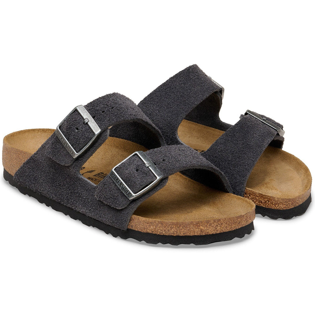 Birkenstock Unisex Arizona Suede Sandal in Charcoal - pair view