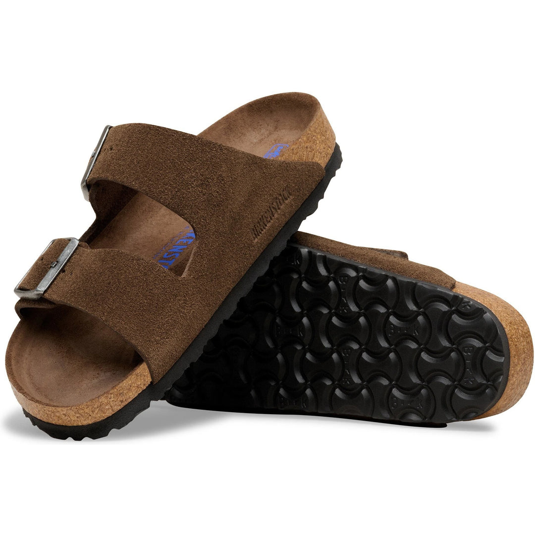 Outsole of Birkenstock Unisex Arizona Soft Footbed Suede Sandal in Carafe Tonal