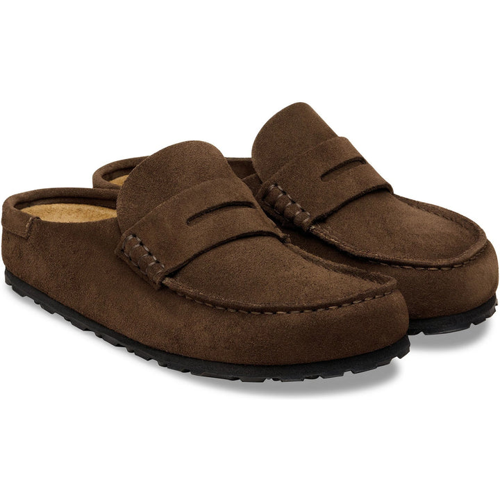 Pair of Birkenstock Unisex Naples Wrapped Suede Clogs in Carafe