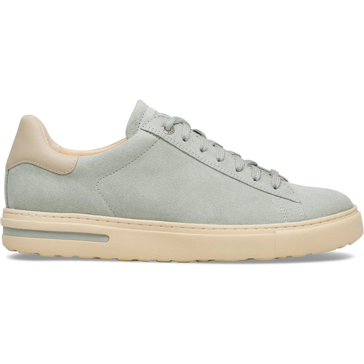 Lateral side of Birkenstock Unisex Bend Low Suede Sneaker in Pure Sage/Oyster