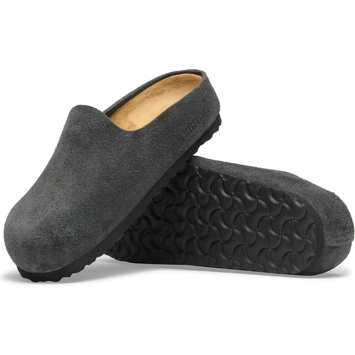 Outsole of Birkenstock Unisex Amsterdam Wrapped Suede Clog in Charcoal