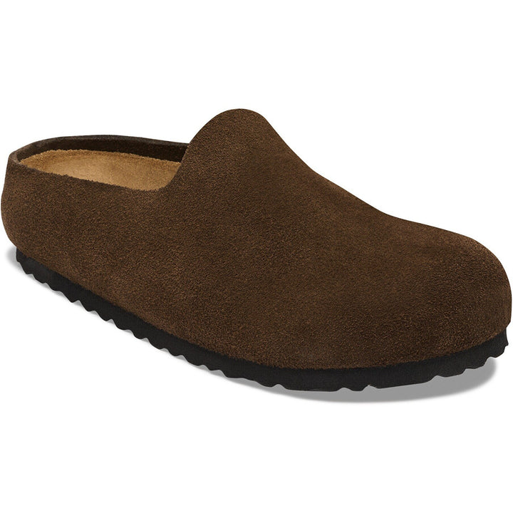 Birkenstock Unisex Amsterdam Wrapped Suede Clog in Carafe Suede - three-quarter view