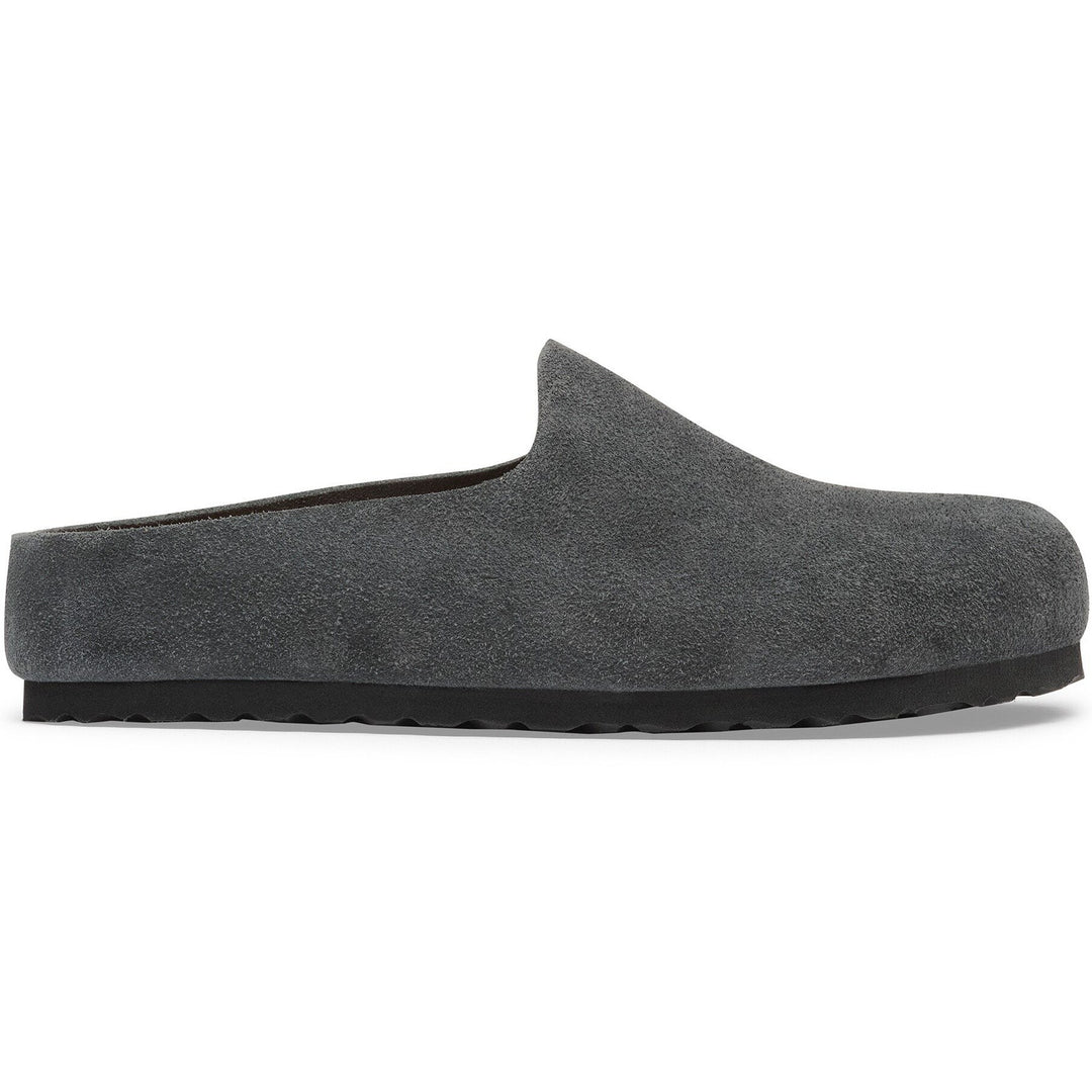 Birkenstock Unisex Amsterdam Wrapped Suede Clog in Charcoal Suede - side view