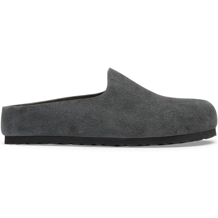 Birkenstock Unisex Amsterdam Wrapped Suede Clog in Charcoal Suede - side view