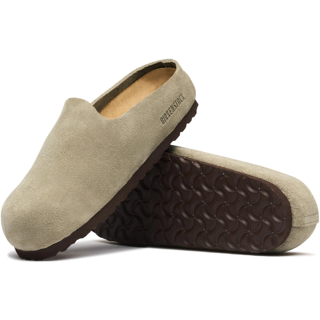 Outsole of Birkenstock Unisex Amsterdam Wrapped Suede Clog in Taupe