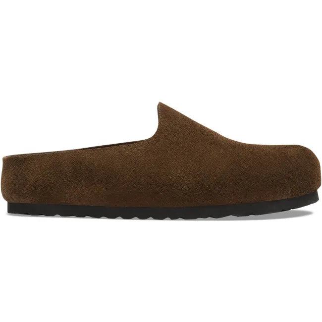 Lateral side of Birkenstock Unisex Amsterdam Wrapped Suede Clog in Carafe