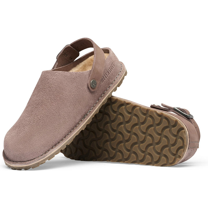 Outsole of Birkenstock Unisex Lutry Premium Shearling Clog in Faded Purple