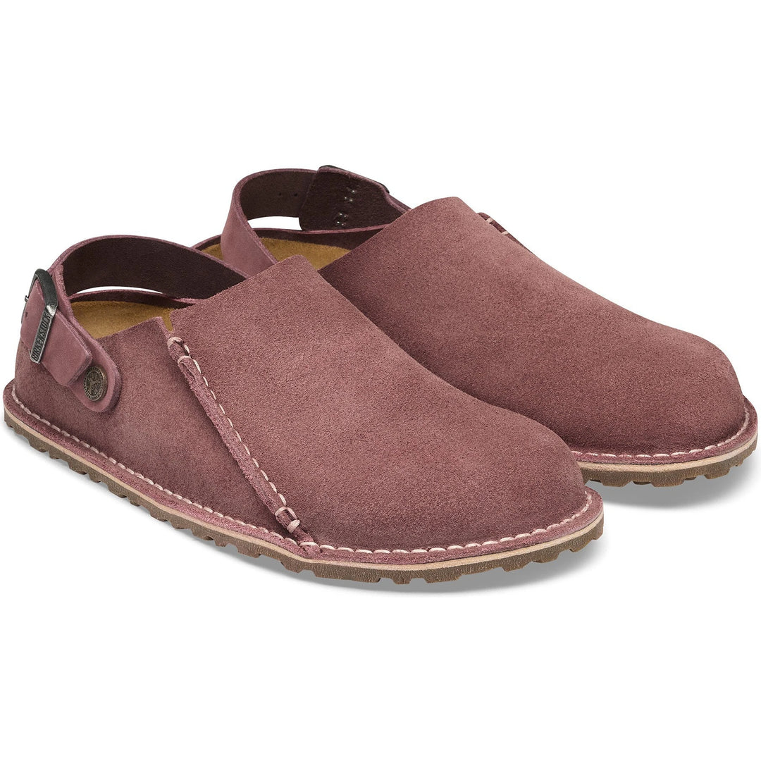 Pair of Birkenstock Unisex Lutry Premium Suede Clogs in Pepper