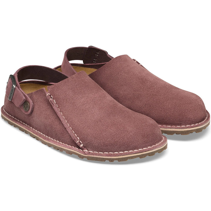 Pair of Birkenstock Unisex Lutry Premium Suede Clogs in Pepper