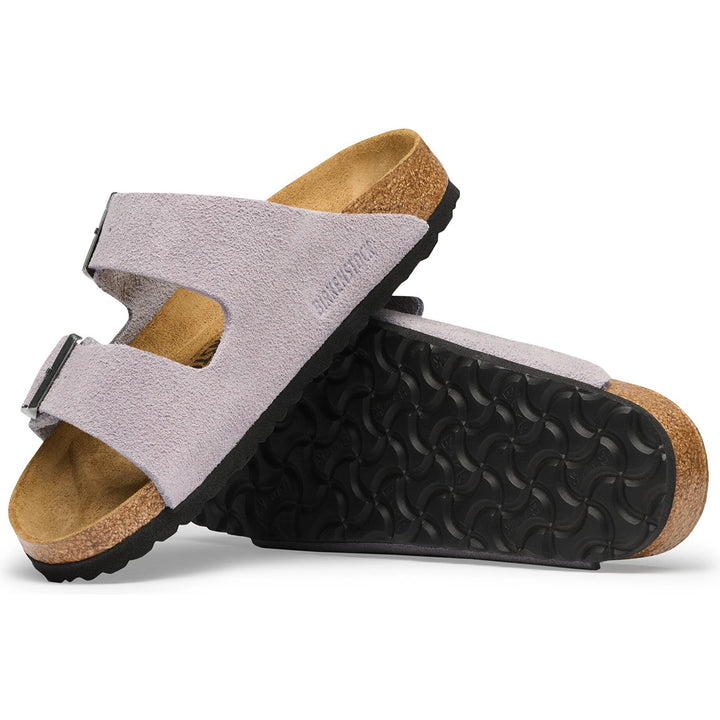 Outsole of Birkenstock Unisex Arizona Suede Sandal in Lavender Sky
