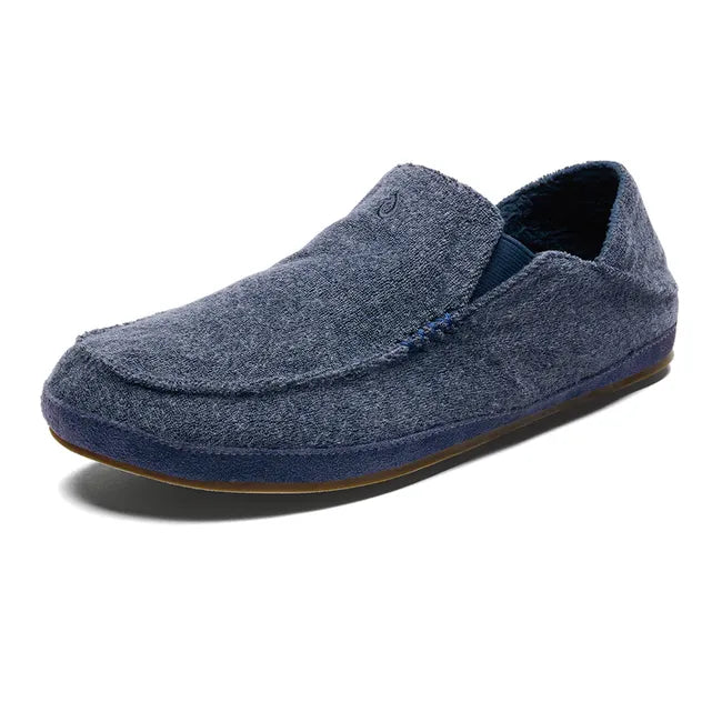 Front angled view of a Men's Mood Indigo Olukai Moloa Hulu Slipper