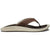 Lateral side of Mens Olukai Ulele Flip Flop. Dark Wood brown straps, brown footbed, and white sole