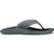 Lateral side of Men's Olukai Ulele Flip Flop in Dark Shadow with a Black sole