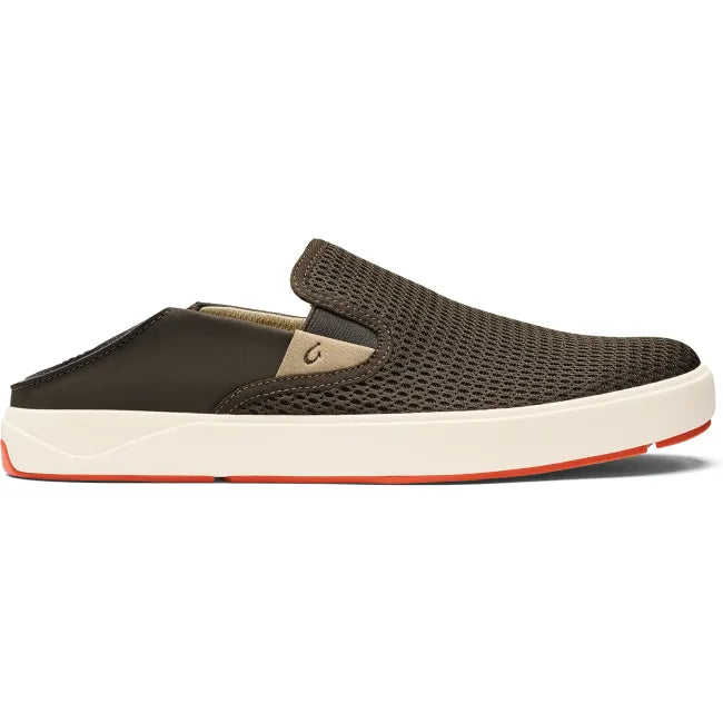 Olukai Men's Lae'ahi Slip-On Shoe in Kona with the Drop-In Heel folded down