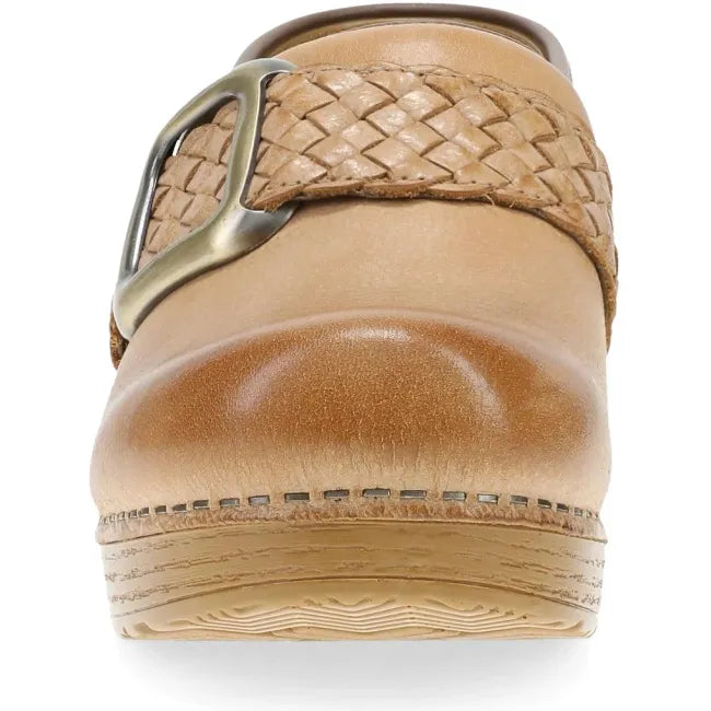 Dansko Pro Braided clog in honey leather, front view