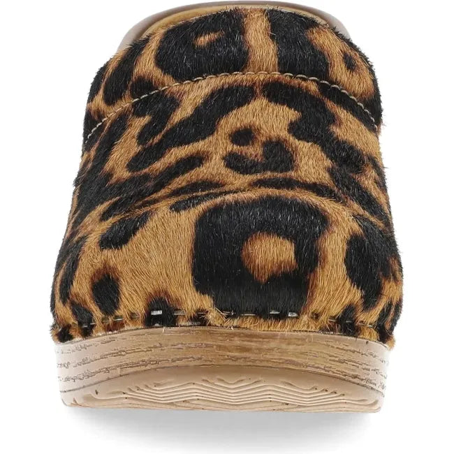 Dansko Professional clog in leopard haircalf, front view