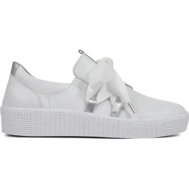 Gabor Women's Bow Slip On Sneaker White/Leather 03.333.21