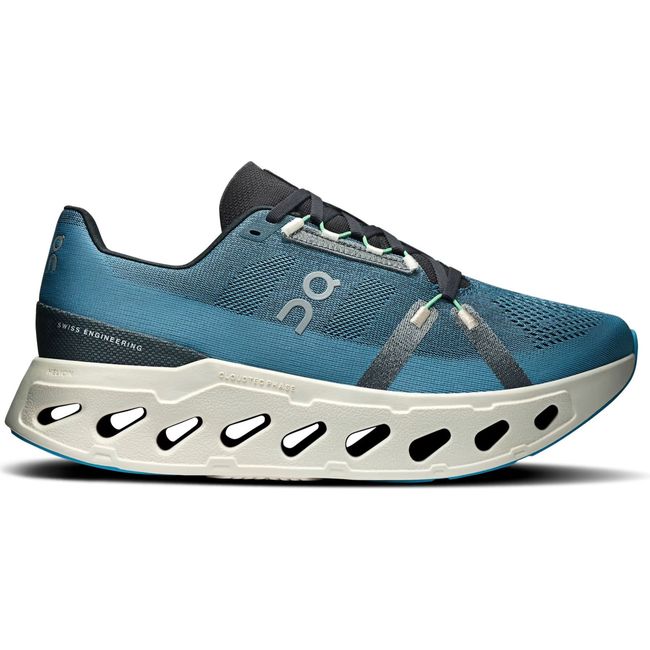 Lateral side of Men's On Running Cloudeclipse Running Shoe in Blue Niagara and Ivory