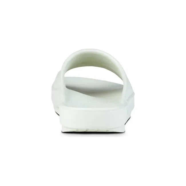 Heel of Unisex OOFOS OOahh Slide Sandal in mint green