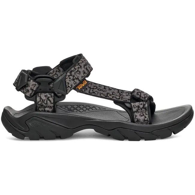 Lateral side of Men's Teva Terra Fi 5 Universal Sandal in Magma Black and Gray