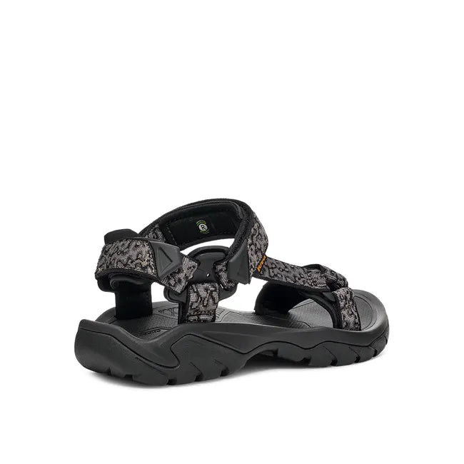 Heel of Men's Teva Terra Fi 5 Universal Sandal in Magma Black and Gray with back strap