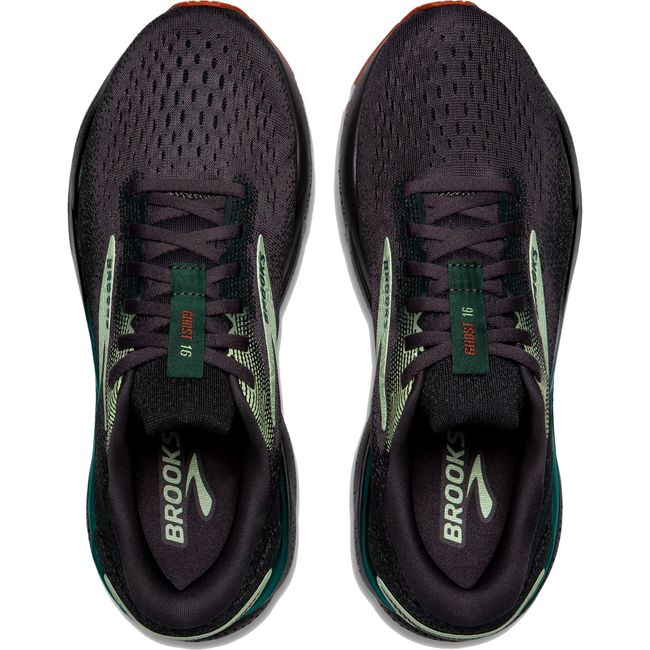 Brooks Men&#39;s Ghost 16 Running Shoe BLACKENED PEARL/JUNE BUG/GREEN 110418-038