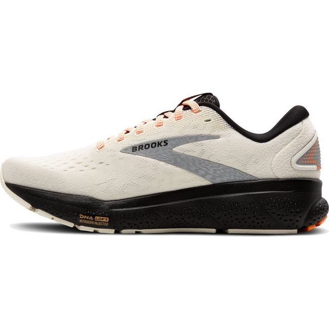 Brooks Men&#39;s Ghost 16 Running Shoe Ecru/Orange/Black 110418-157