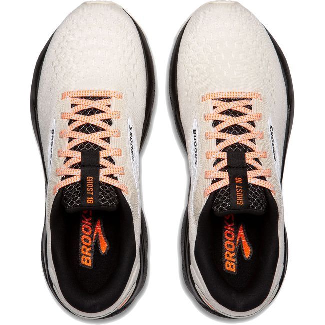 Brooks Men&#39;s Ghost 16 Running Shoe Ecru/Orange/Black 110418-157