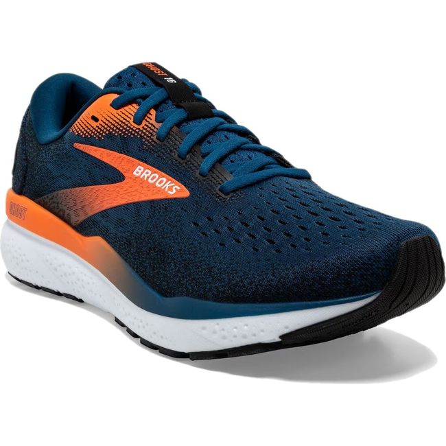 Brooks Men&#39;s Ghost 16 Running Shoe  Blue Opal/Black/Nasturtium 110418-474