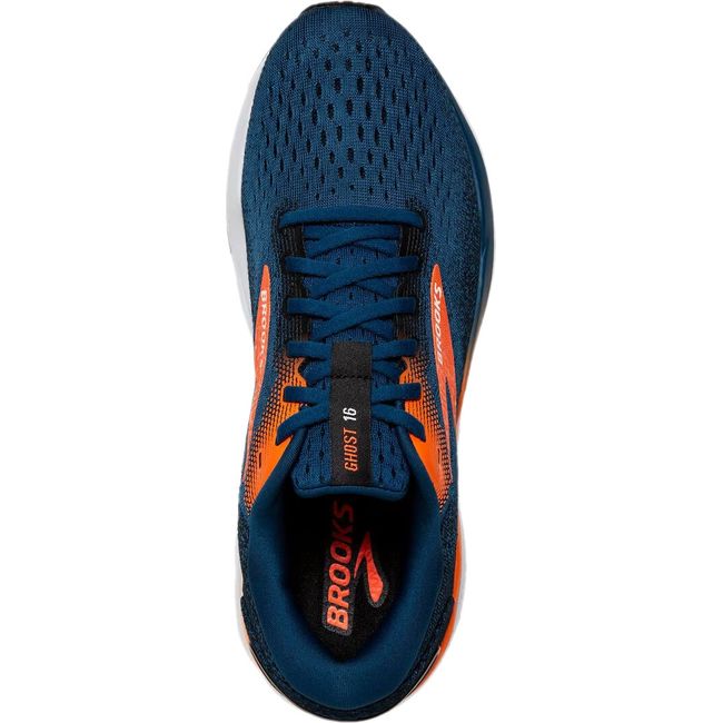 Brooks Men&#39;s Ghost 16 Running Shoe  Blue Opal/Black/Nasturtium 110418-474