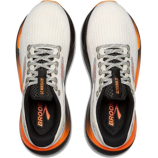 Brooks Men's Glycerin 21 Running Shoe Ecru/Orange/Black 120408-157