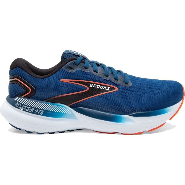 Brooks Men's Glycerin GTS 21 Running Shoe BLUE OPAL/BLACK/NASTURTIUM 110420-474