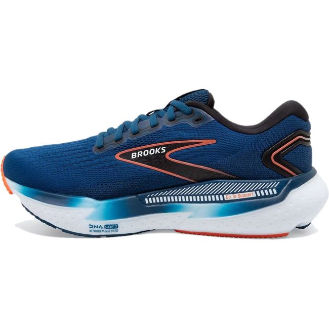 Brooks Men's Glycerin GTS 21 Running Shoe BLUE OPAL/BLACK/NASTURTIUM 110420-474