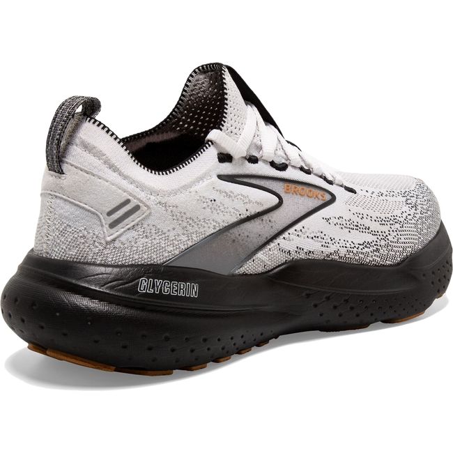 Brooks Men&#39;s Glycerin Stealthfit 21 Running Shoe White/Grey/Black 110421-135