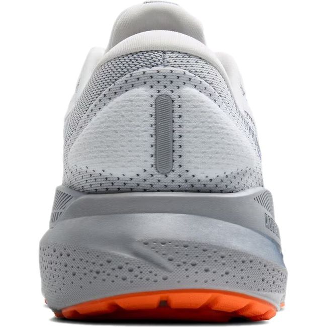 Heel of Brooks Men&#39;s Adrenaline GTS 24 Running Shoe in alloy gray, navy, and orange