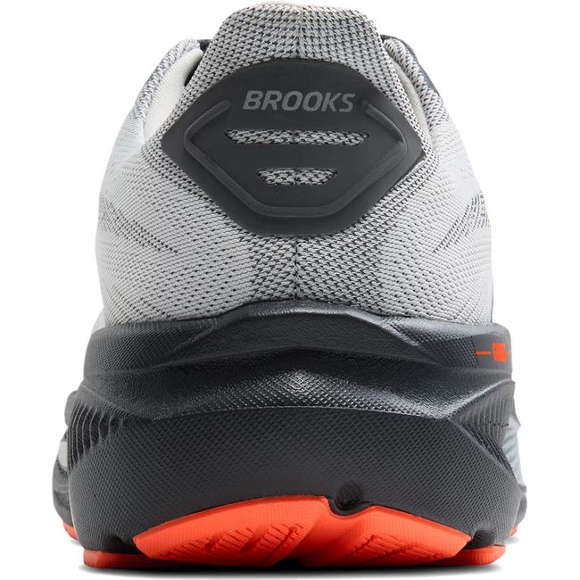 Heel of Men's Brooks Ghost 17 Running Shoe in Oyster Mushroom Orange Ebony
