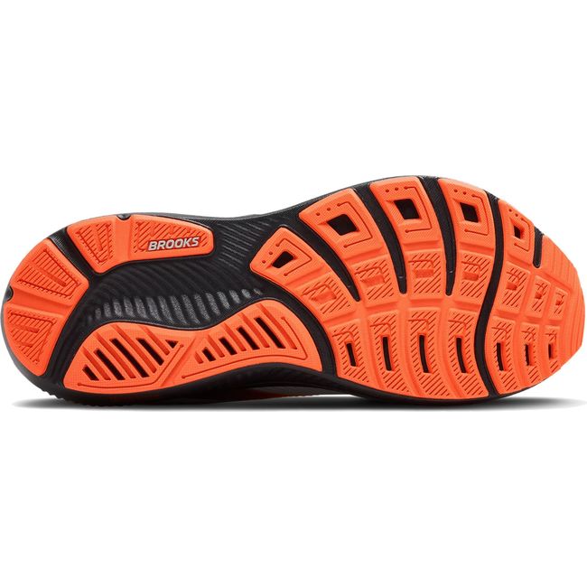 Sole of Men's Brooks Ghost 17 Running Shoe in Oyster Mushroom Orange Ebony