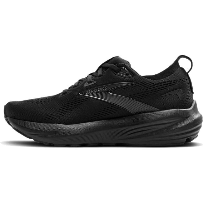 Medial side of Brooks Men's Glycerin 22 Running Shoe in all black