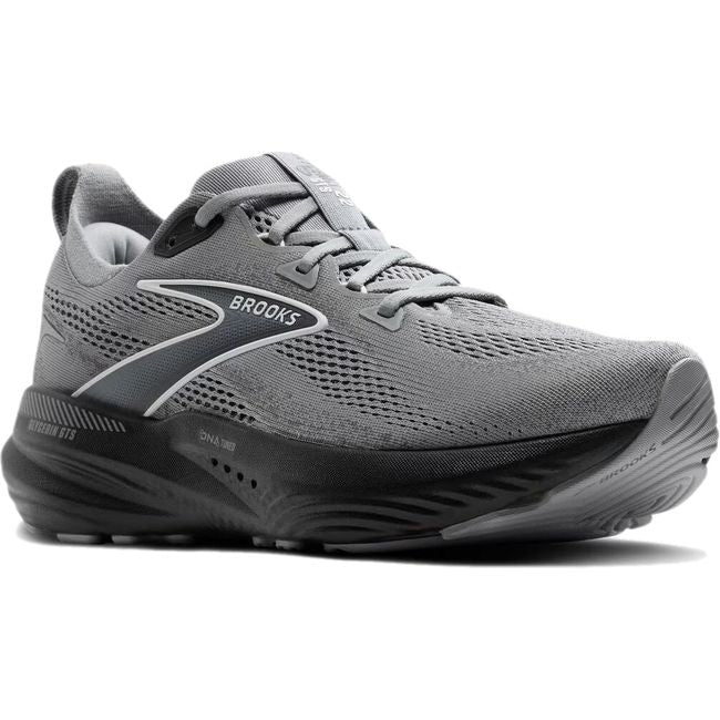 Front angled view of Brooks Men's Glycerin GTS 22 Running Shoe in premer gray