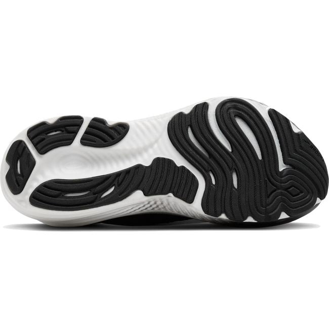 Sole of Brooks Men's Glycerin Stealthfit 22 Running Shoe in White, Grey, and Black