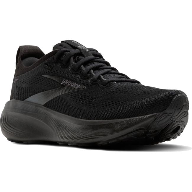 Angled view of Brooks Men's Adrenaline GTS 25 Running Shoe in all black